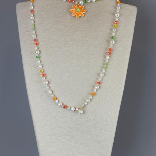 Collar largo margarita naranja [3]