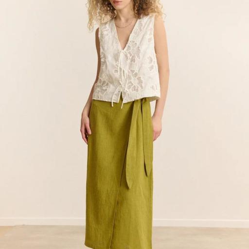 Falda midi cruzada Garance