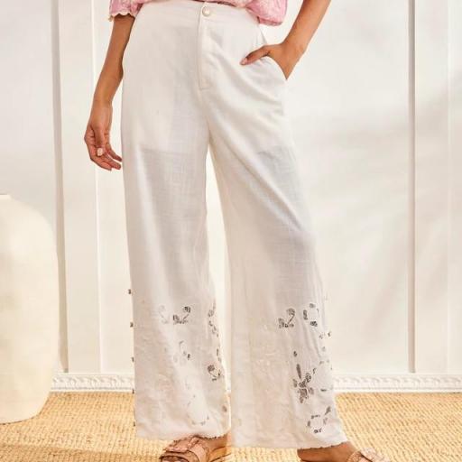 Pantalón bajos calados blanco Nud NKN [2]