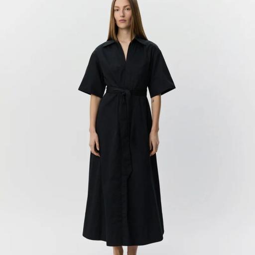 Vestido largo manga corta negro Sofie Schnoor [1]
