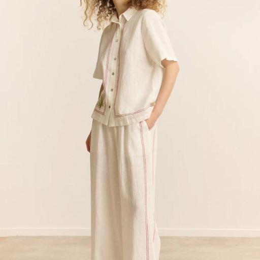Pantalón ancho elásticos con bordado Garance [1]