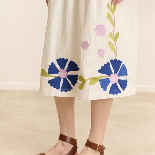 Vestido blanco con bordados Garance [1]