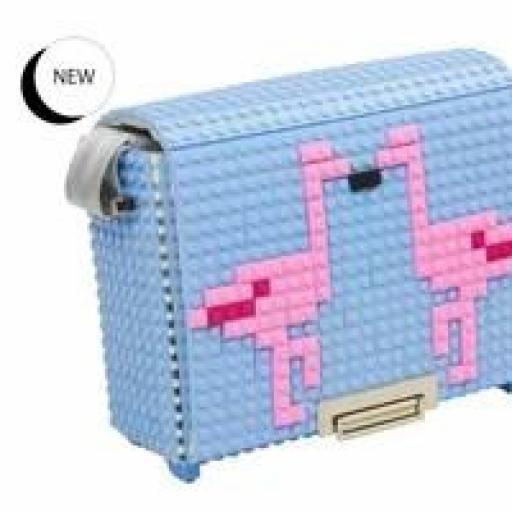 Bolso cuadrado azul bag and block