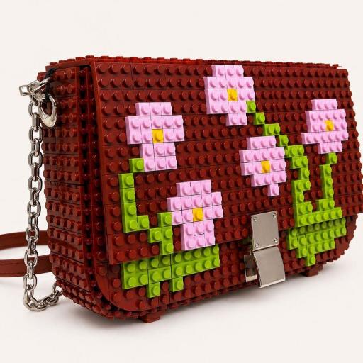 Bolso granate flores Bag and Block [1]