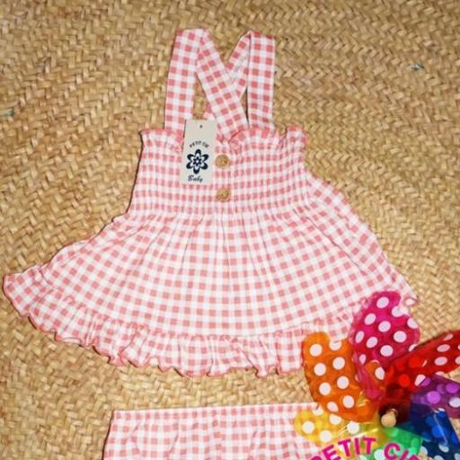 Vestido Fruncido Volante Vichy [1]