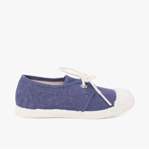 Zapatilla casual lona con puntera goma