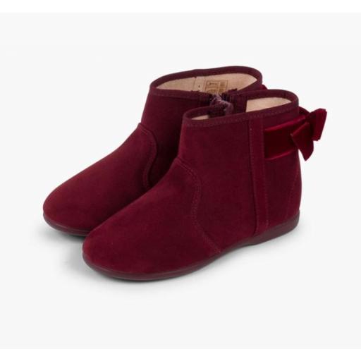 Botines con lazo terciopelo y cremallera BURDEOS [3]
