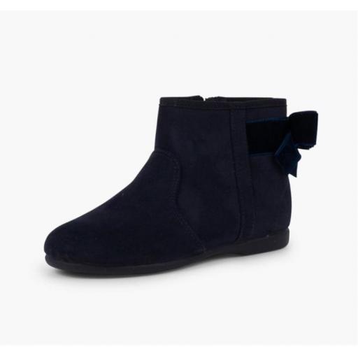 Botines con lazo terciopelo y cremallera AZUL MARINO [1]
