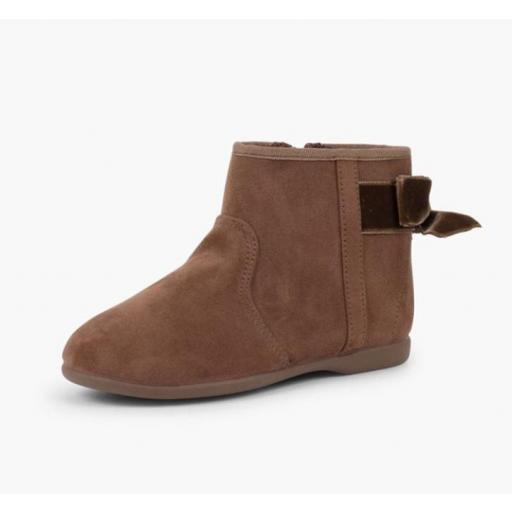 Botines con lazo terciopelo y cremallera TOPO [1]