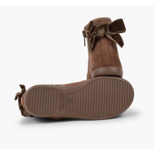 Botines con lazo terciopelo y cremallera TOPO [2]