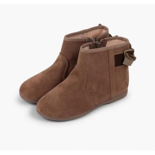 Botines con lazo terciopelo y cremallera TOPO [3]