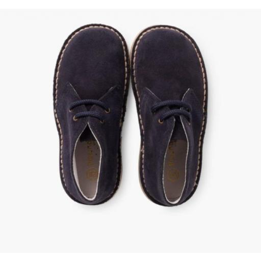 Pisacacas Niños Botas Safari Cordones AZUL MARINO [4]