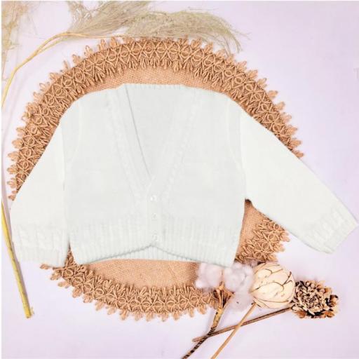 CHAQUETA LANA NIÑO BLANCO