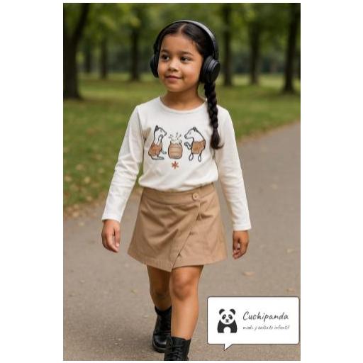 CONJUNTO FALDA PANTALON GATITOS