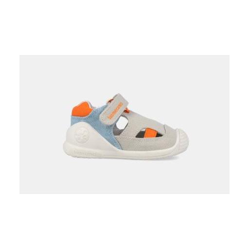 Sandalias infantiles Biomecanics gris con detalles en naranja [3]