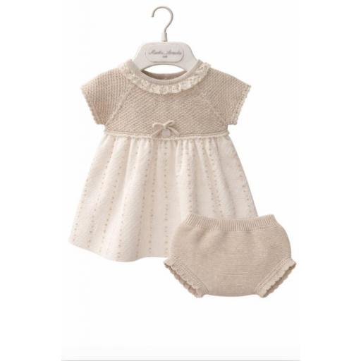 Conjunto bebé punto tono beige [0]