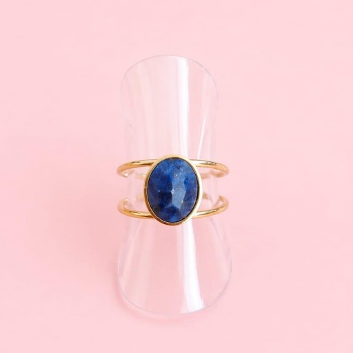ANILLO LAPISLAZULI ( DORADO )