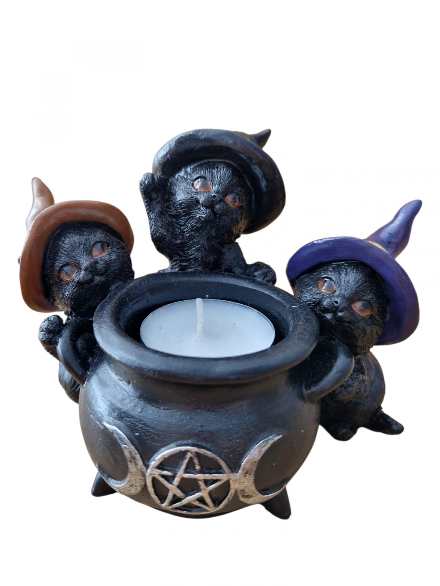 GATOS CALDERO PORTA VELAS