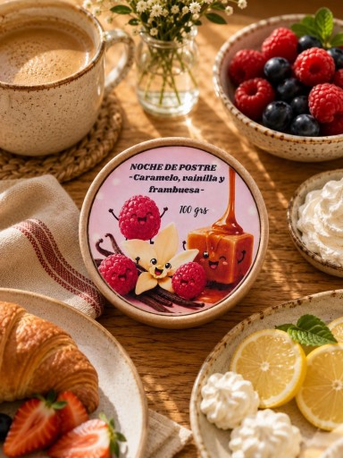 MARIMELS NOCHE DE POSTRE ( WAX MELTS ) Caramelo , Vainilla y Frambuesa