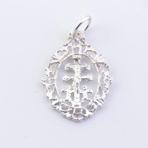 COLGANTE DE LA CRUZ DE CARAVACA EN PLATA DE LEY
