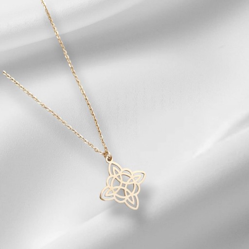 COLLAR DOBLE NUDO DE BRUJA  ( DORADO )