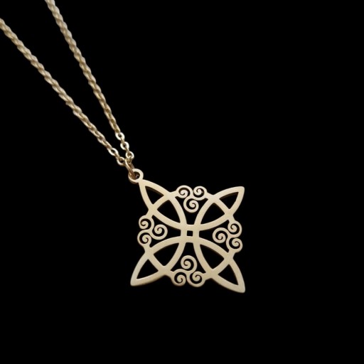 COLLAR NUDO DE BRUJA CON TRISQUEL ( DORADO )