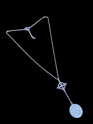 COLLAR NUDO DE BRUJA DOBLE CON ESTRELLA (PLATEADO) [1]