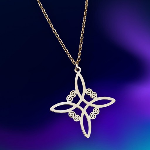 COLLAR NUDO DE BRUJA DOBLE ESPIRAL (DORADO)