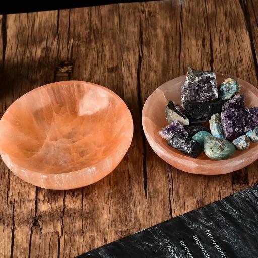  CUENCO DE PIEDRA SELENITA NARANJA . [1]
