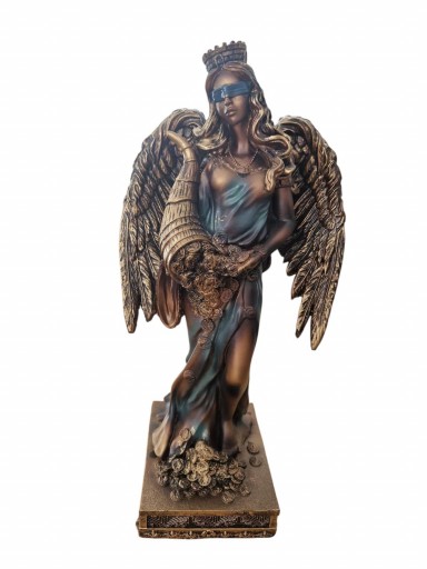 FIGURA EN RESINA DE "DIOSA DE LA FORTUNA" CON ALAS AZUL