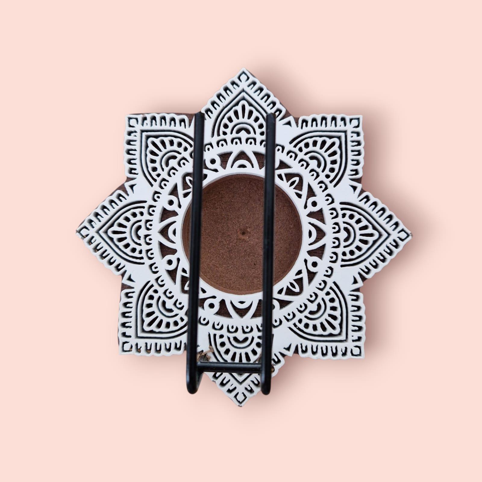QUEMADOR DE MADERA EN ESTRELLA MANDALA