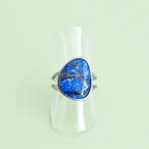 ANILLO LAPISLAZULI ( PLATEADO )
