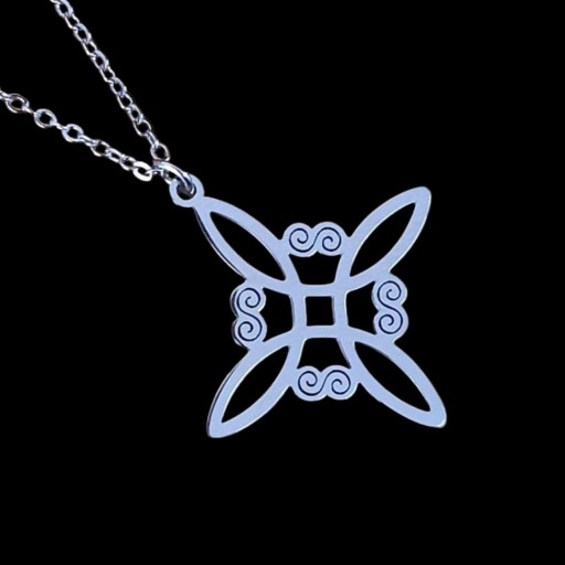 COLLAR NUDO DE BRUJA DOBLE PORTECCION (PLATEADO)