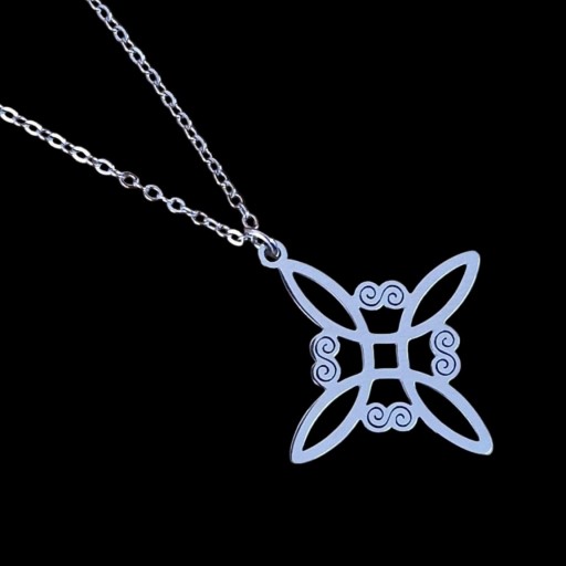 COLLAR CON NUDO DE BRUJA Y SISTREL ( PLATEADO )