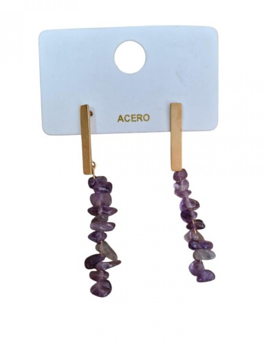 PENDIENTES AMATISTA LARGOS