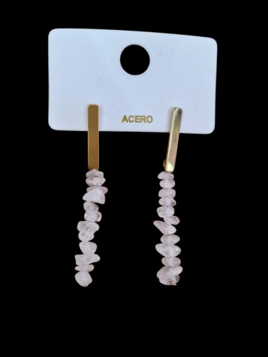 PENDIENTES LARGOS CUARZO ROSA [0]