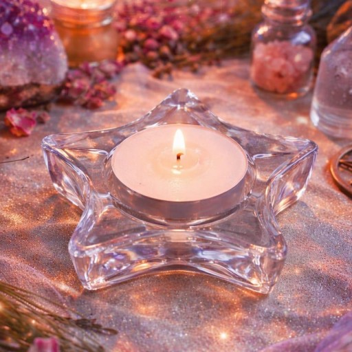 PORTA VELA DE TE EN ESTRELLA DE CRISTAL