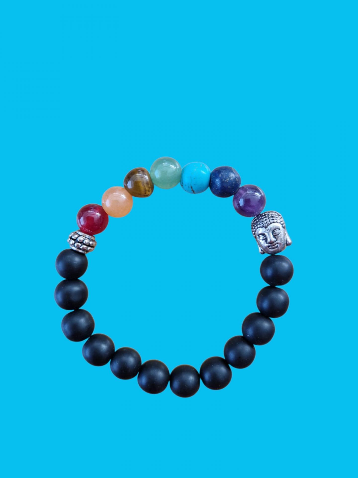 PULSERA DE MINERALES CHAKRAS CON BUDA