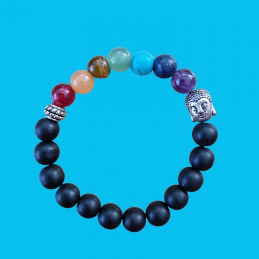 PULSERA DE MINERALES CHAKRAS CON BUDA