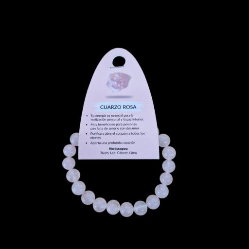 PULSERA DE MINERAL CUARZO ROSA
