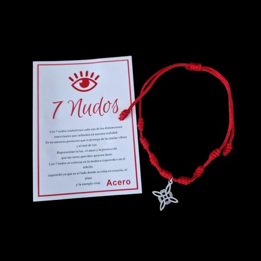 PULSERA ROJA SIETE NUDOS ( NUDO DE BRUJA CIRCULO) [1]