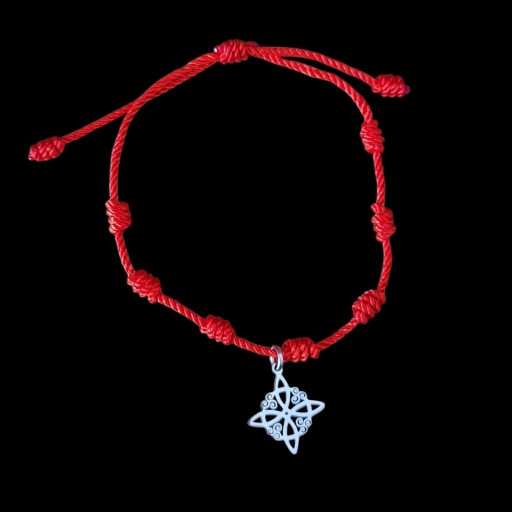 PULSERA ROJA SIETE NUDOS (NUDO DE BRUJA)