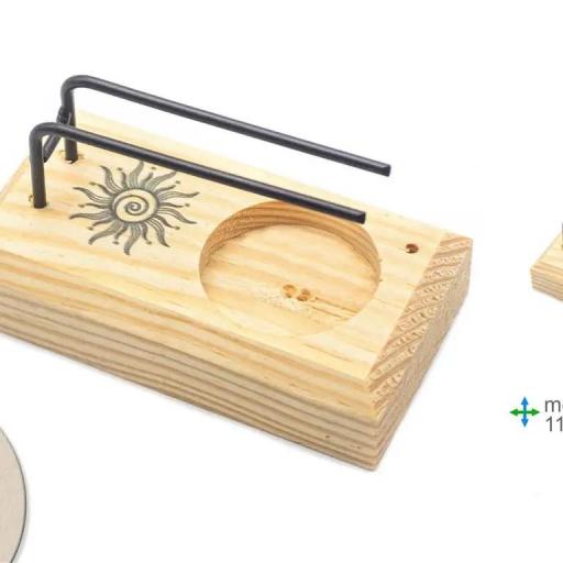 QUEMADOR INCIENSO DE MADERA CON SOL