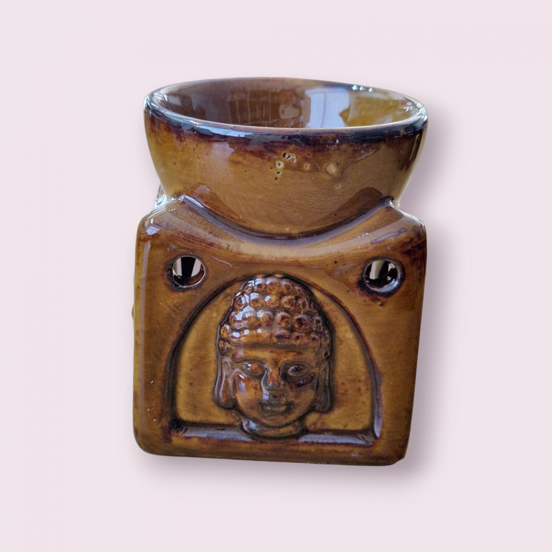 QUEMADOR CERÁMICO CABEZA BUDA (MARRON)