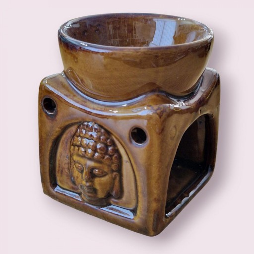 QUEMADOR CERÁMICO CABEZA BUDA (MARRON) [1]