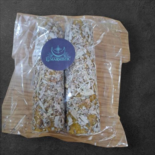 VELAS DE MIEL CON SALVIA BLANCA ( 2 UND. ).