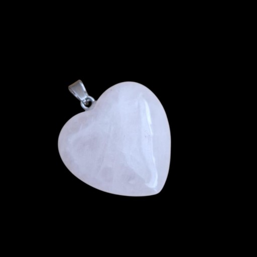 COLLAR CORAZON CUARZO ROSA