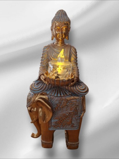 FIGURA ELEFANTE Y BUDA CON LUZ [2]
