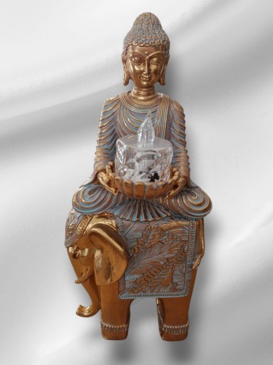 FIGURA ELEFANTE Y BUDA CON LUZ