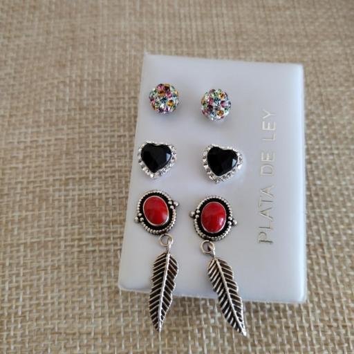 Oferton paquete de pendientes en plata 